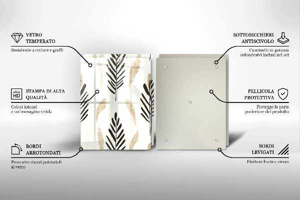 Tagliere in vetro temperato Piante bohémien