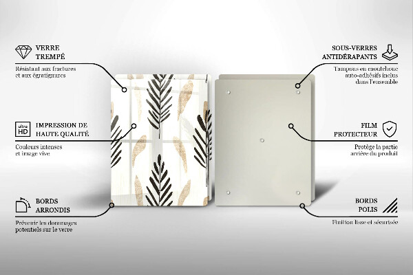 Tagliere in vetro temperato Piante bohémien