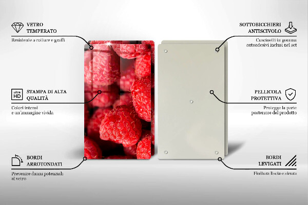 Tagliere in vetro temperato Frutto di lampone