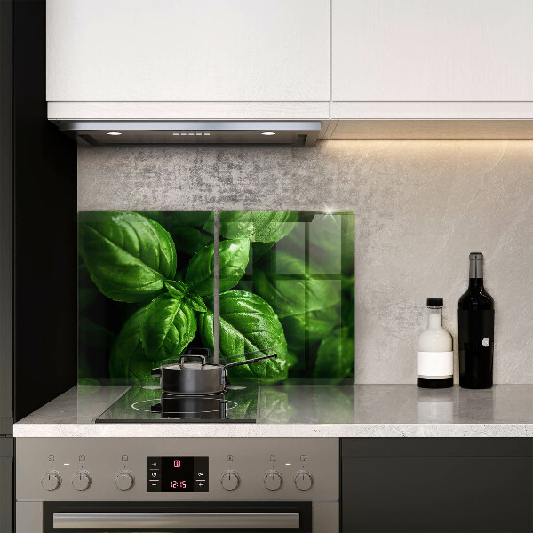 Tagliere in vetro temperato Foglie di basilico