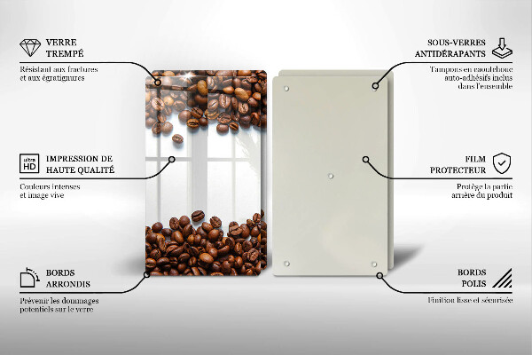 Tagliere in vetro temperato Chicchi di caffè