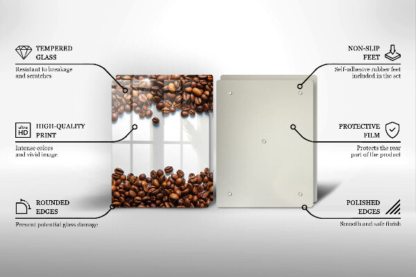 Tagliere in vetro temperato Chicchi di caffè