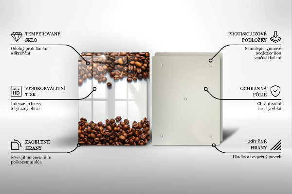 Tagliere in vetro temperato Chicchi di caffè