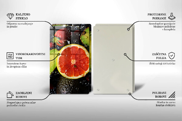 Tagliere in vetro temperato Frutta e verdura