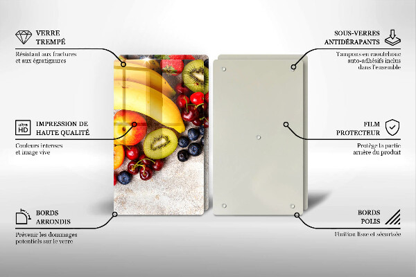 Tagliere in vetro temperato Frutti delle feste