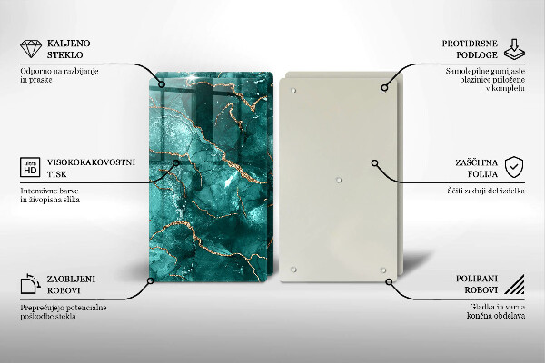 Tagliere in vetro temperato Marmo blu