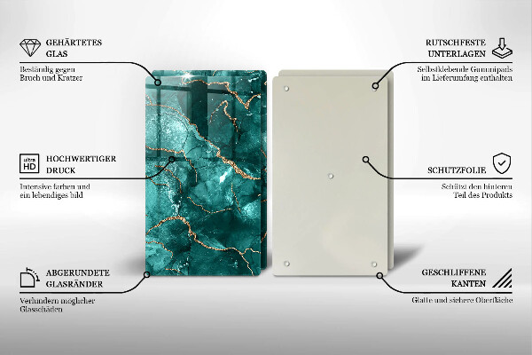 Tagliere in vetro temperato Marmo blu