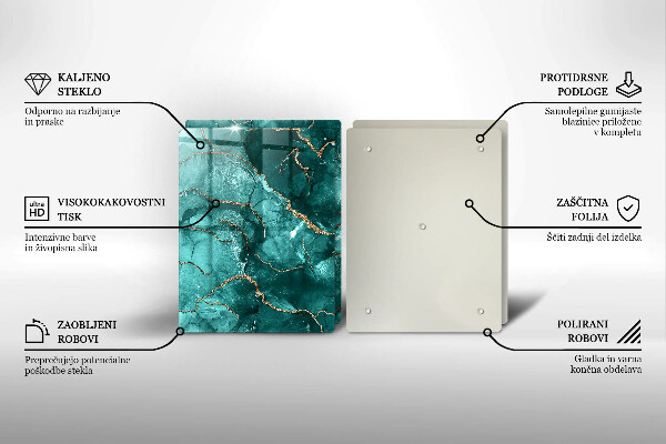 Tagliere in vetro temperato Marmo blu