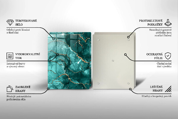 Tagliere in vetro temperato Marmo blu