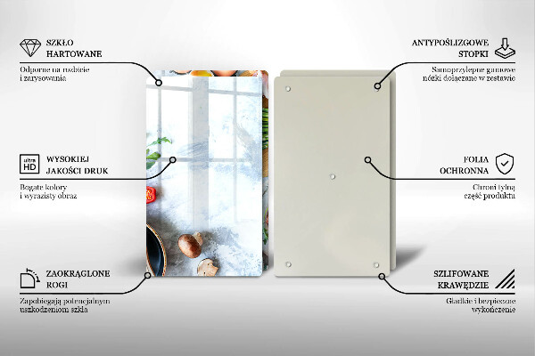 Tagliere in vetro temperato Ingredienti in cucina