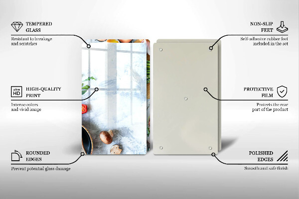 Tagliere in vetro temperato Ingredienti in cucina