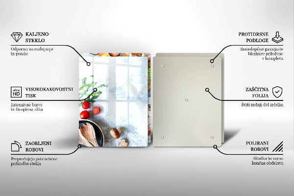 Tagliere in vetro temperato Ingredienti in cucina