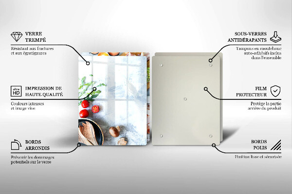 Tagliere in vetro temperato Ingredienti in cucina