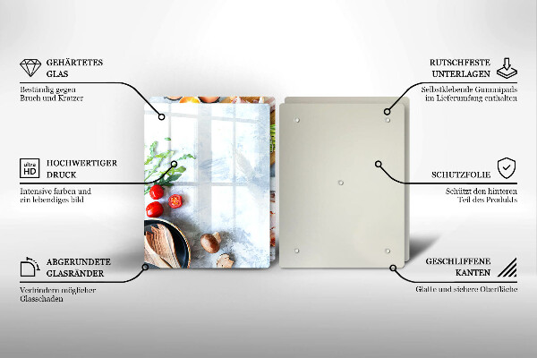 Tagliere in vetro temperato Ingredienti in cucina