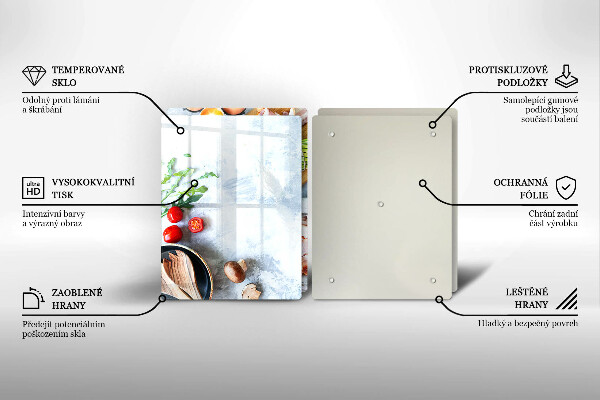 Tagliere in vetro temperato Ingredienti in cucina