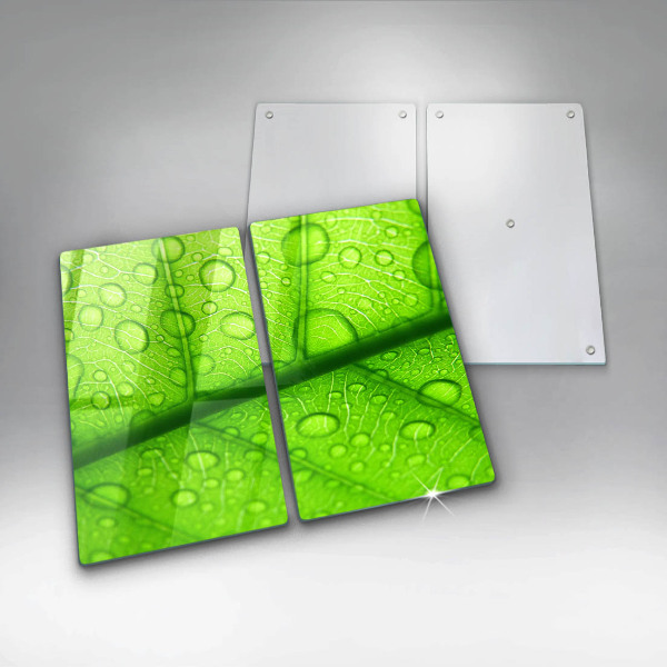 Tagliere in vetro temperato Primo piano di una foglia
