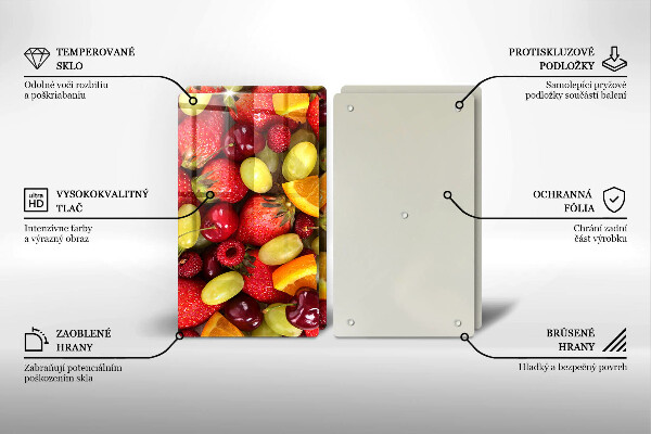 Tagliere in vetro temperato Frutti estivi