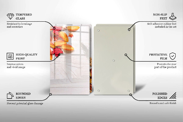 Tagliere in vetro temperato Foglie d'autunno