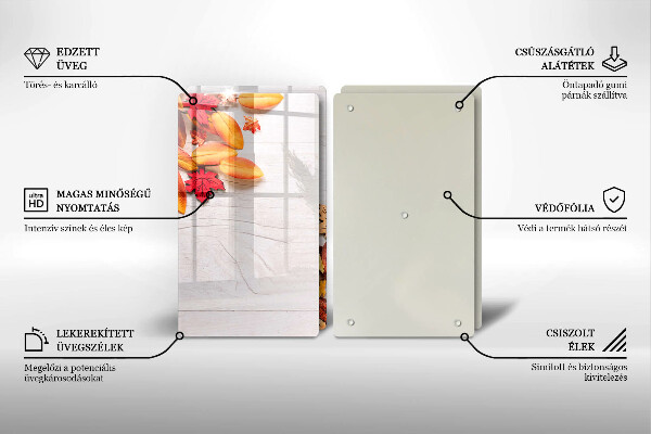Tagliere in vetro temperato Foglie d'autunno