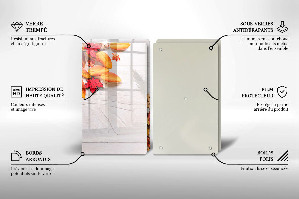 Tagliere in vetro temperato Foglie d'autunno