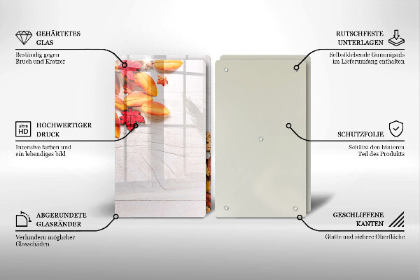 Tagliere in vetro temperato Foglie d'autunno