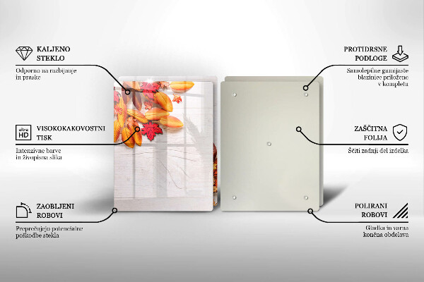 Tagliere in vetro temperato Foglie d'autunno