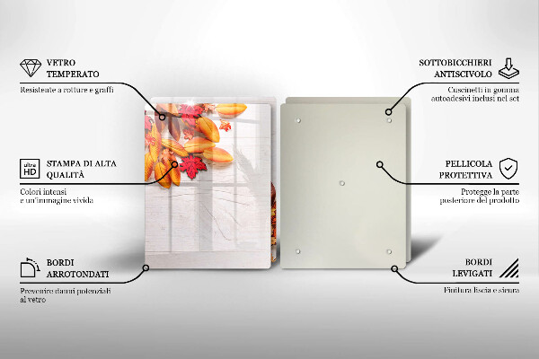 Tagliere in vetro temperato Foglie d'autunno