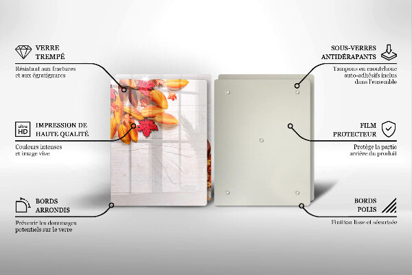 Tagliere in vetro temperato Foglie d'autunno