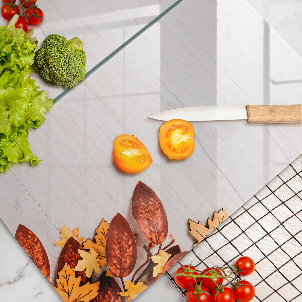 Tagliere in vetro temperato Foglie d'autunno