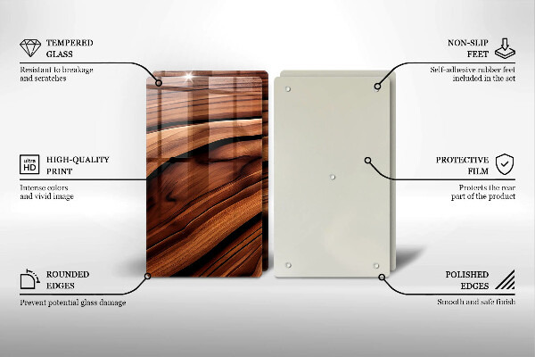 Tagliere in vetro temperato Struttura in legno