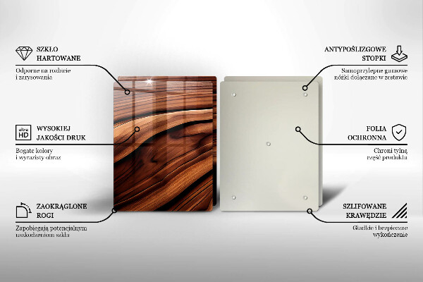 Tagliere in vetro temperato Struttura in legno