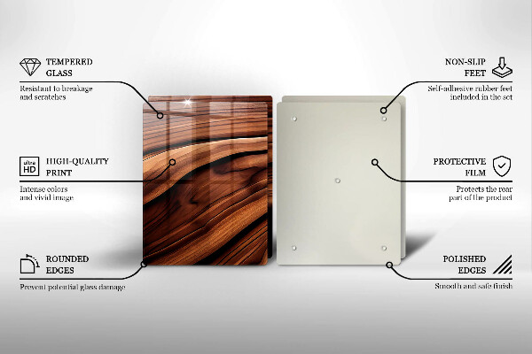 Tagliere in vetro temperato Struttura in legno