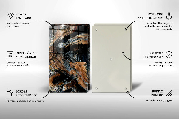 Tagliere in vetro temperato Modello astratto