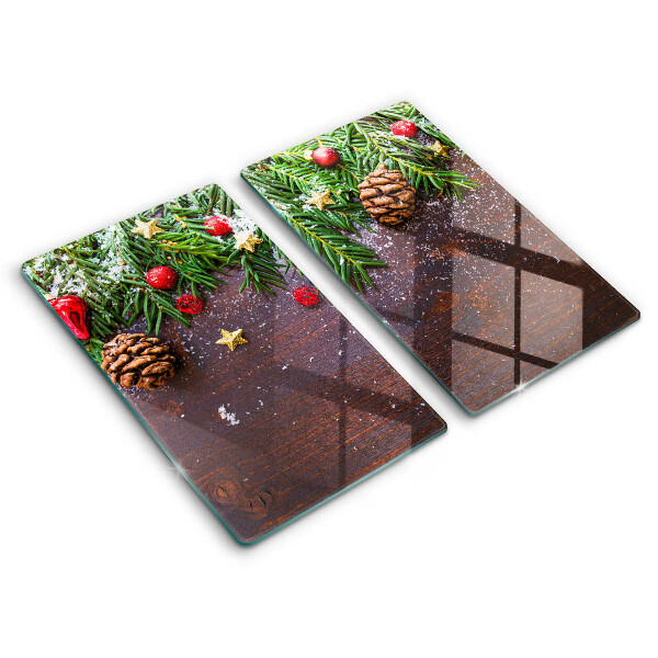 Tagliere in vetro temperato decorazione natalizia
