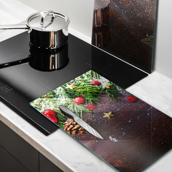 Tagliere in vetro temperato decorazione natalizia