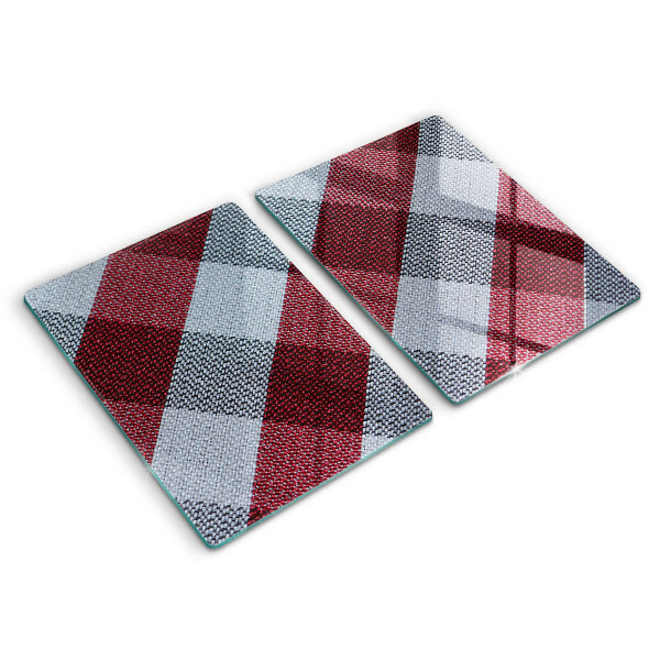 Tagliere in vetro temperato Motivo a quadretti rossi e bianchi