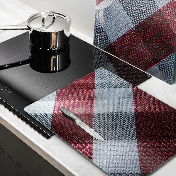 Tagliere in vetro temperato Motivo a quadretti rossi e bianchi