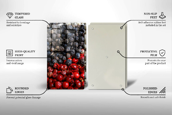 Tagliere in vetro temperato Pepe nero