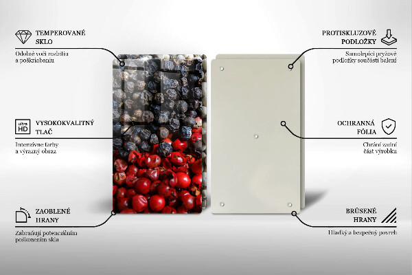 Tagliere in vetro temperato Pepe nero