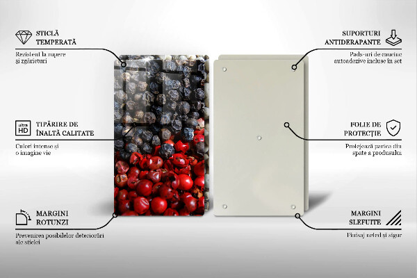 Tagliere in vetro temperato Pepe nero