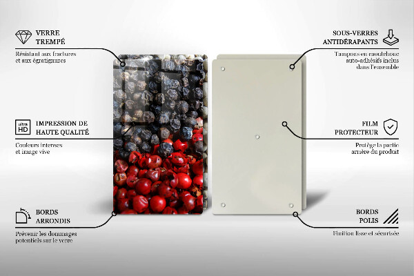 Tagliere in vetro temperato Pepe nero