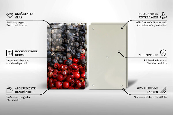 Tagliere in vetro temperato Pepe nero