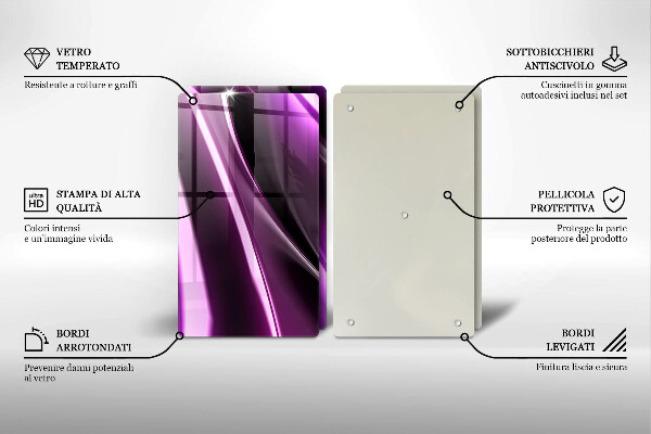 Tagliere in vetro temperato Astrazione viola