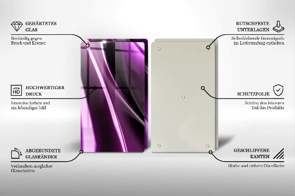 Tagliere in vetro temperato Astrazione viola