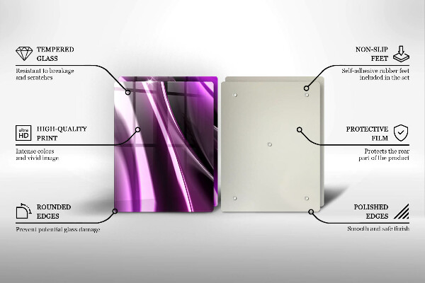 Tagliere in vetro temperato Astrazione viola