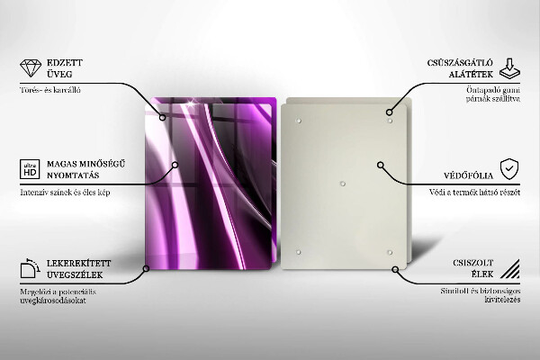 Tagliere in vetro temperato Astrazione viola