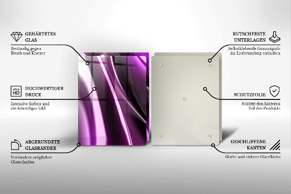 Tagliere in vetro temperato Astrazione viola