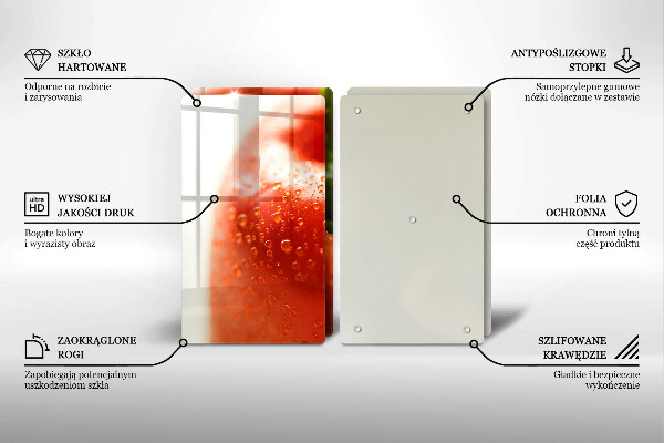 Tagliere in vetro temperato Pepe rosso