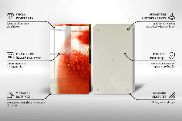 Tagliere in vetro temperato Pepe rosso