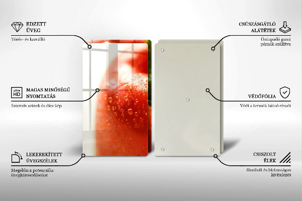 Tagliere in vetro temperato Pepe rosso